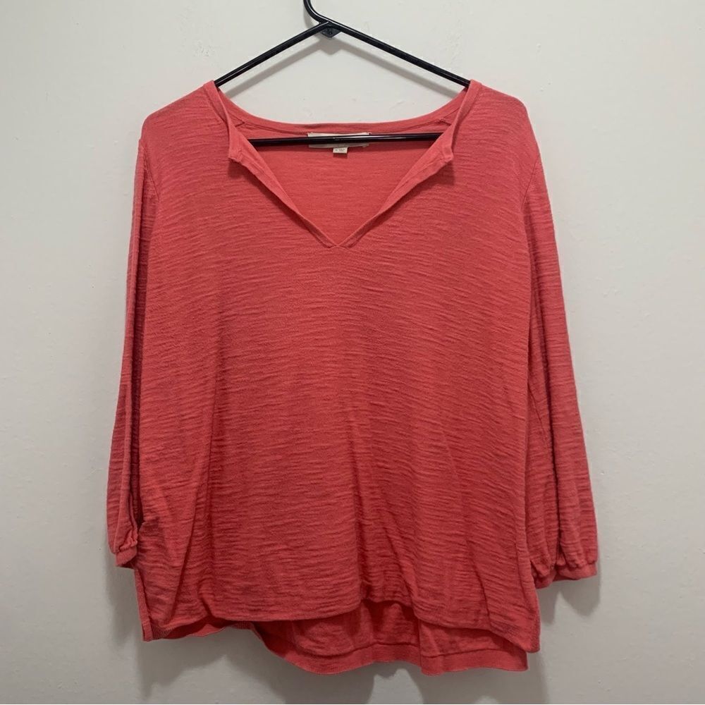 Loft Hot Pink V Neck Shirt‎ Size Medium